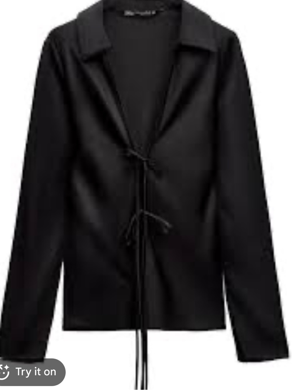 Zara Black Tie-Front blouse